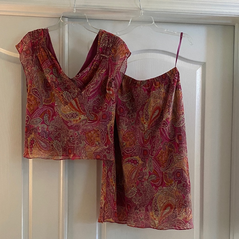 Adrianna Papell Vibrant Paisley Skirt Set